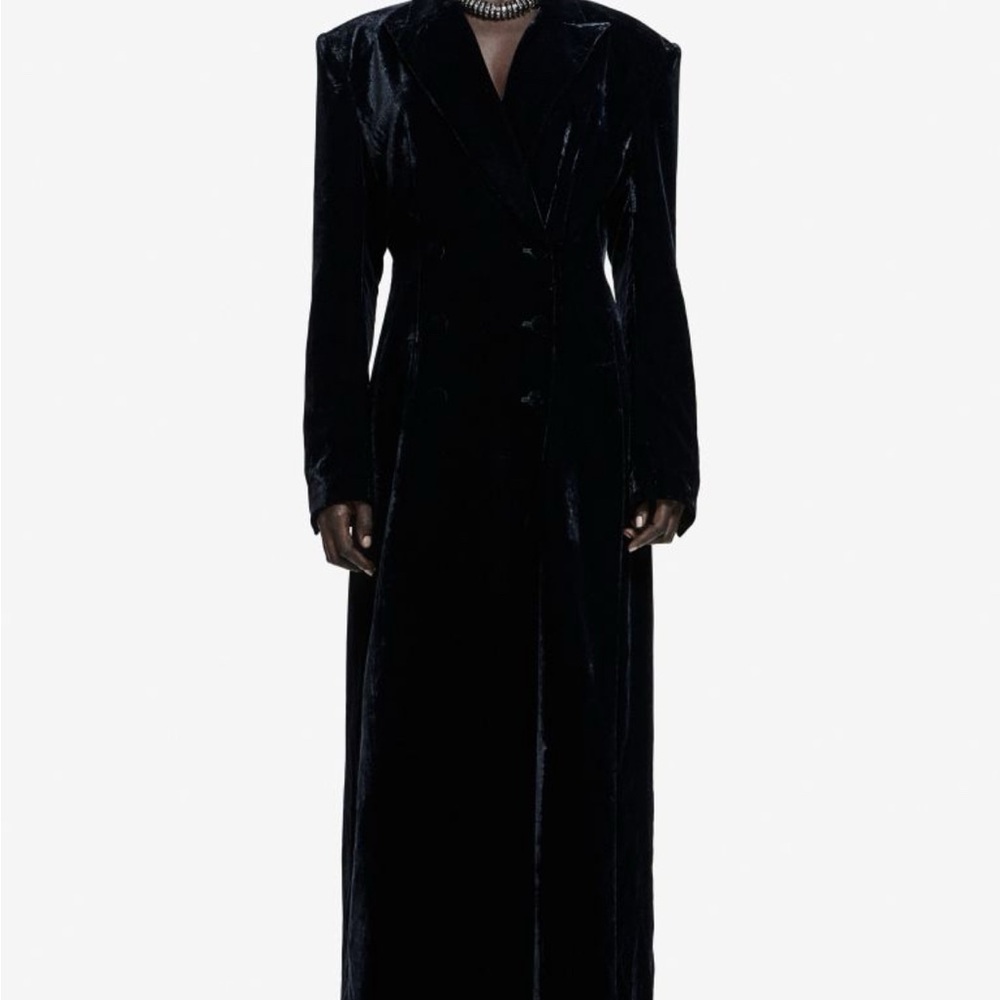 Velvet tuxedo jacket dress